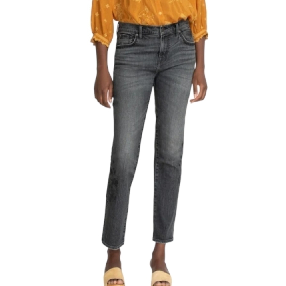 Johnny Was Maureen Black Boyfriend Embroidered Jeans - Size 29